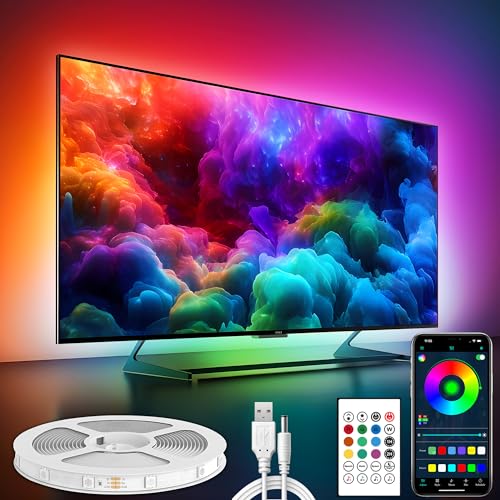 Maylit ICRGB TV LED Backlight, App Control Lights for 37-70in Monitor, Music Sync Color Changing Strip Lights for Home Decor, USB Powered Gaming Accessories for Bedroom Room Decor - Image 1