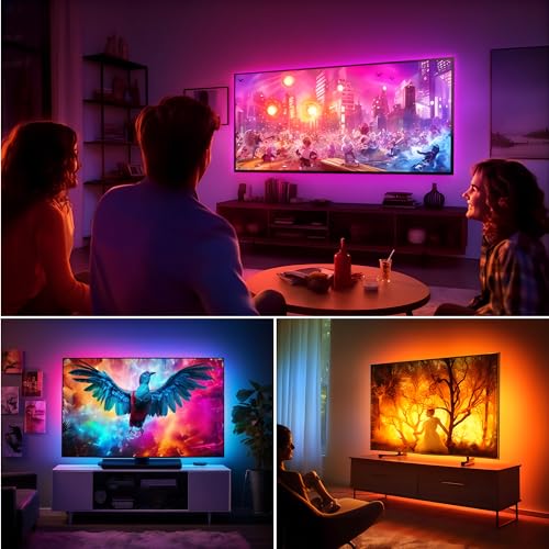 Maylit ICRGB TV LED Backlight, App Control Lights for 37-70in Monitor, Music Sync Color Changing Strip Lights for Home Decor, USB Powered Gaming Accessories for Bedroom Room Decor - Image 2