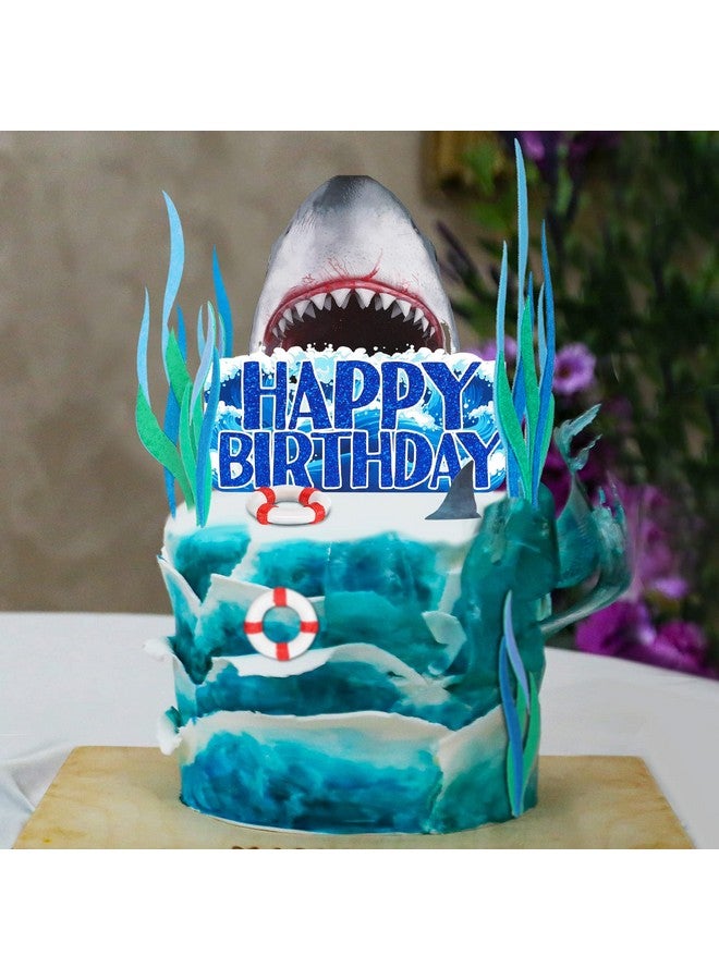 Geyee 18 Pack Shark Cake Toppers for Attack Sea Creatures Decor Shark Figurines Decorations Ocean Theme Cupcake Picks for Birthday Shower Party Favors Supplies - Image 2