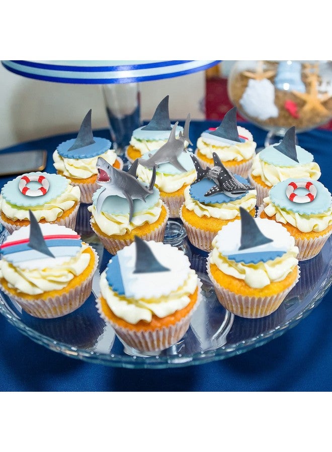 Geyee 18 Pack Shark Cake Toppers for Attack Sea Creatures Decor Shark Figurines Decorations Ocean Theme Cupcake Picks for Birthday Shower Party Favors Supplies - Image 5