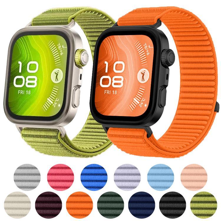 erorex For Huawei Watch Fit4 / Fit4 Pro / Fit3 Woven Nylon Hook And Loop Fastener Watch Band(Plum) - Image 2