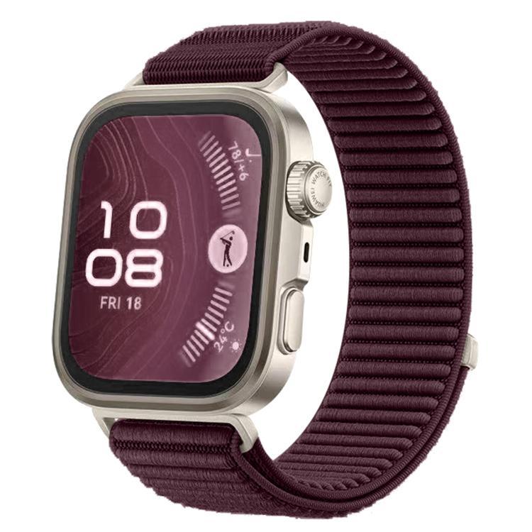 erorex For Huawei Watch Fit4 / Fit4 Pro / Fit3 Woven Nylon Hook And Loop Fastener Watch Band(Plum) - Image 1