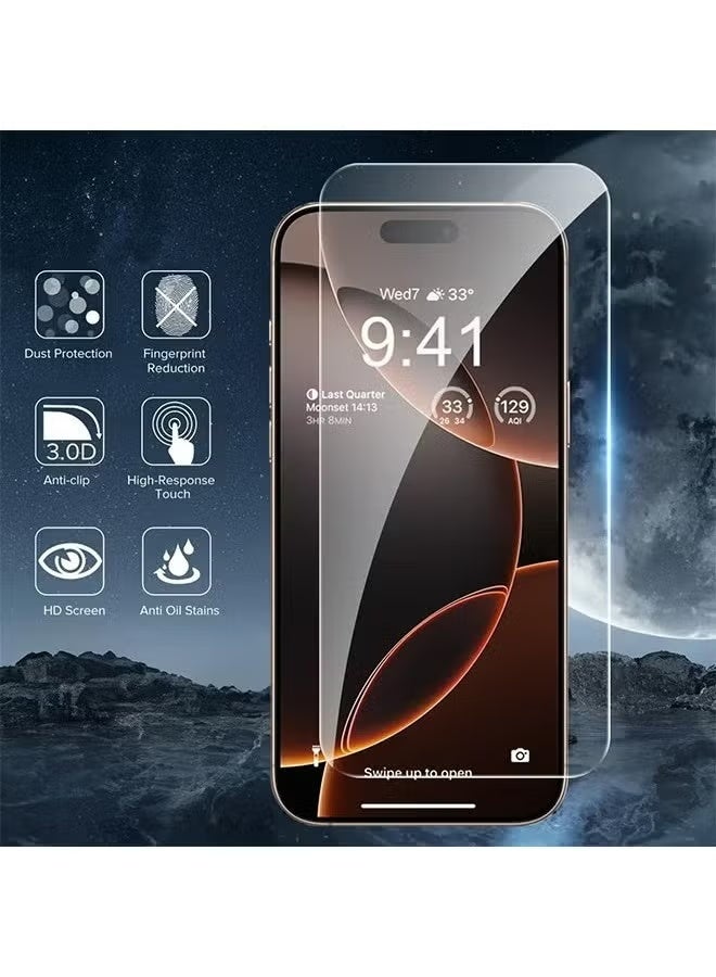 TIGER 2 Pcs Screen Protector for iPhone 16 Pro Max | 9H Tempered Glass HD Clear Display Protection, Full Coverage, Bubble-Free Installation, Scratch Resistant - Image 2