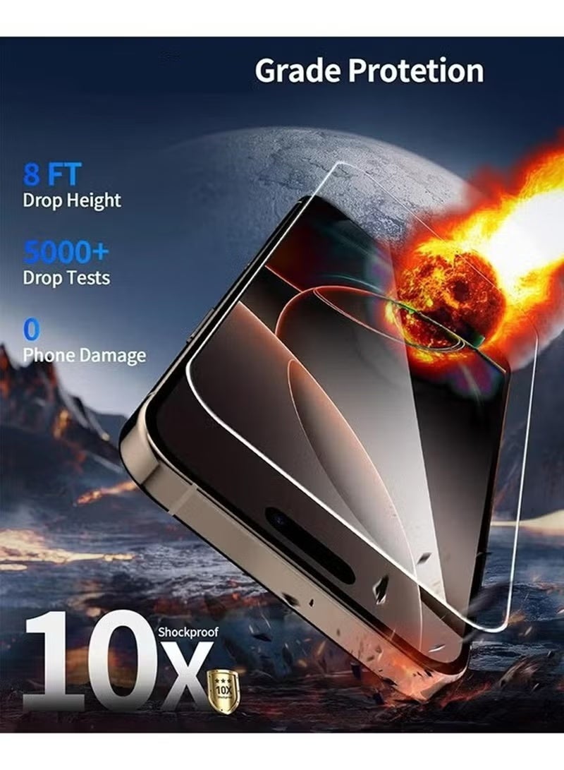 TIGER 2 Pcs Screen Protector for iPhone 16 Pro Max | 9H Tempered Glass HD Clear Display Protection, Full Coverage, Bubble-Free Installation, Scratch Resistant - Image 3