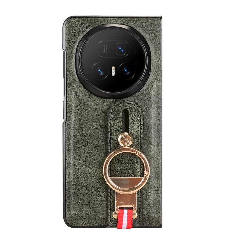 إيروريكس جراب خلفي من الجلد لهاتف For Honor Magic V5 مع سوار معصم (أخضر) - Image 2