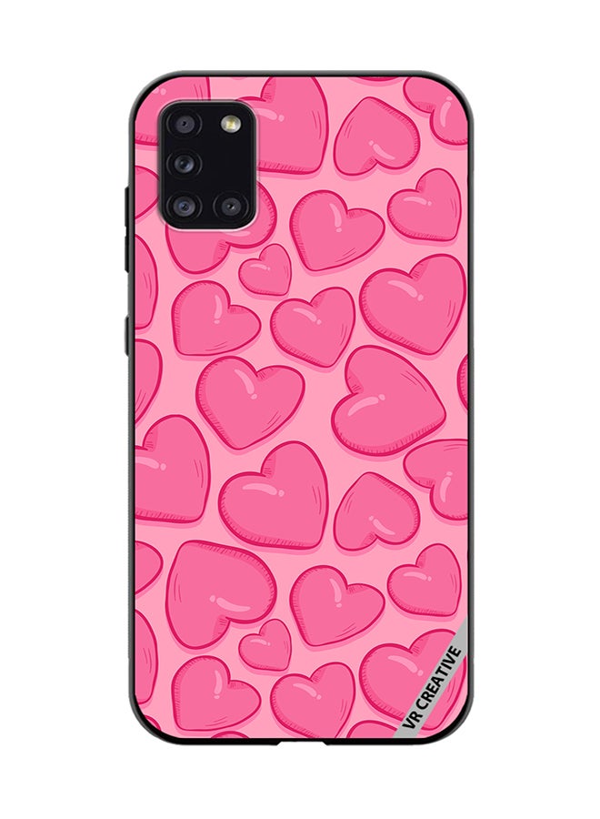 VR CREATIVE Protective Case Cover For Samsung Galaxy A31 Pink Herat Design Multicolour - Image 1