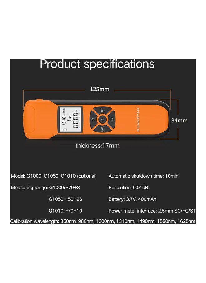 NIBEMINENT Portable Optical Power Meter Orange 14.8 x 3.5 5.3cm  - Image 2