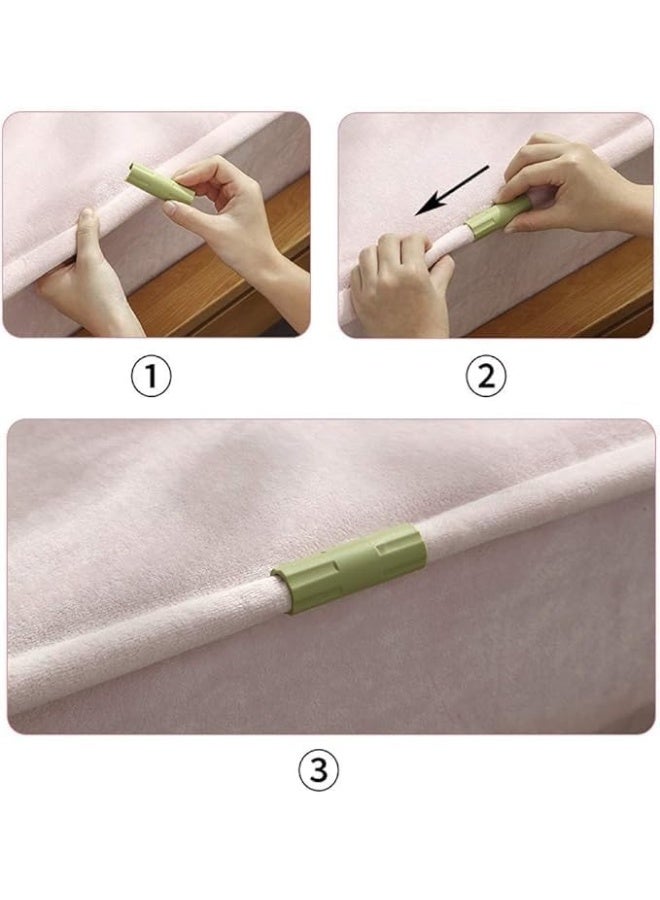 مثبتات ملاءات السرير المقاومة للرياح تحافظ على الملاءات مشدودة - مناسبة لمختلف أنواع المراتب ذات الحواف المرتفعة (8 قطع متعددة الألوان) - Image 3