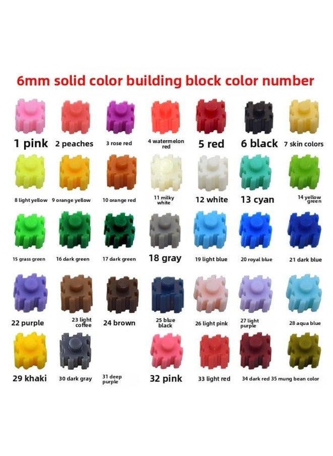 6mm Mini Building Blocks Bulk Small Particle Transparent Assembled Diy Phone Case Computer Not Compatible With Lego-Color:6mm Color Mixing (250g)-Specifications:6*6*5.5mm