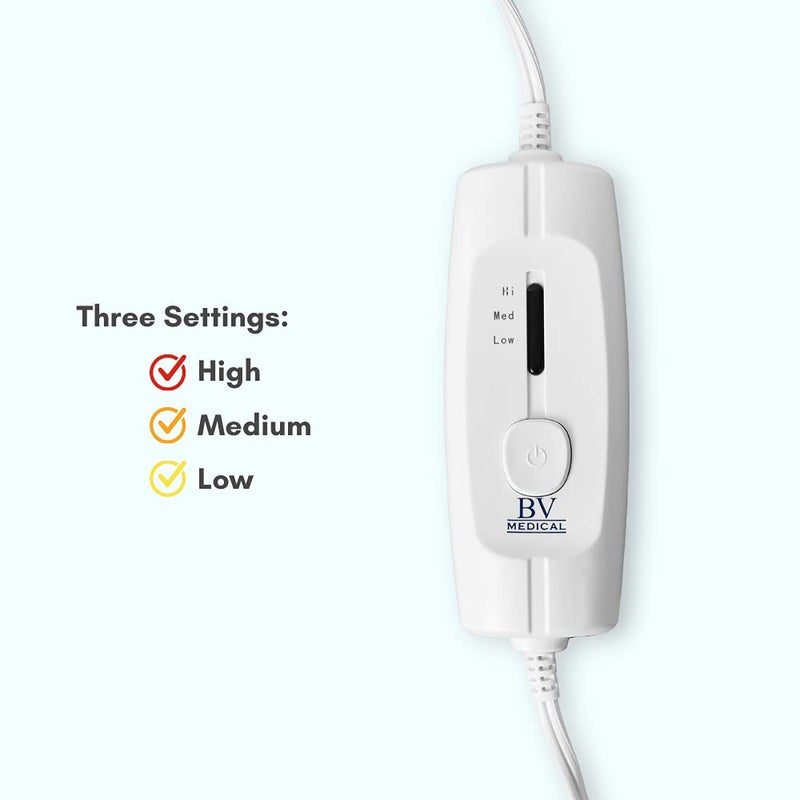 BV Medical Heating Pad with Three Heat Settings W/No Auto Shut Off/12" X 24" - Image 2