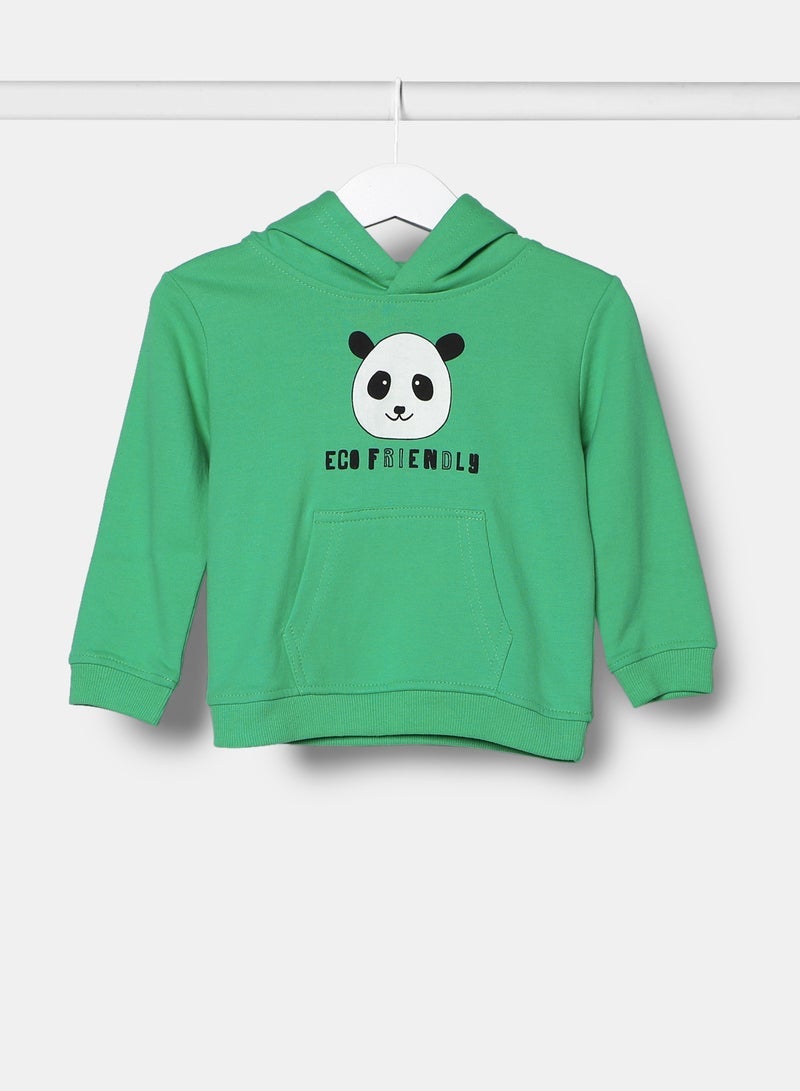 Zarafa eco friendly print hoodie forest green 