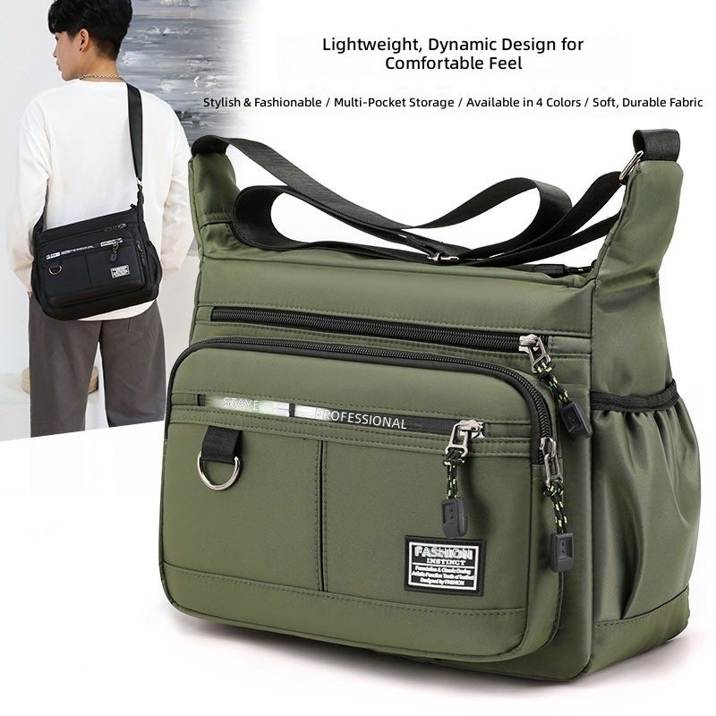 SHENGAO Men's Large Capacity Crossbody Bag - Waterproof, Durable, Multi-Pocket for Business Commute - Image 1