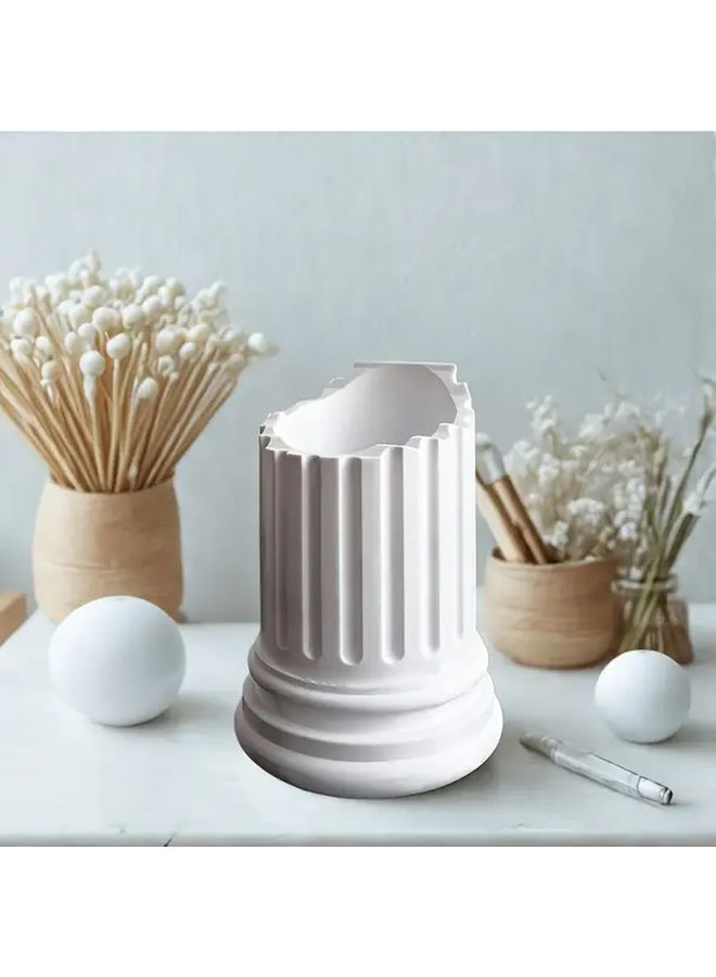 White Roman Column Pen Holder Organizer For Desk Office School Graduation Gift - Image 1