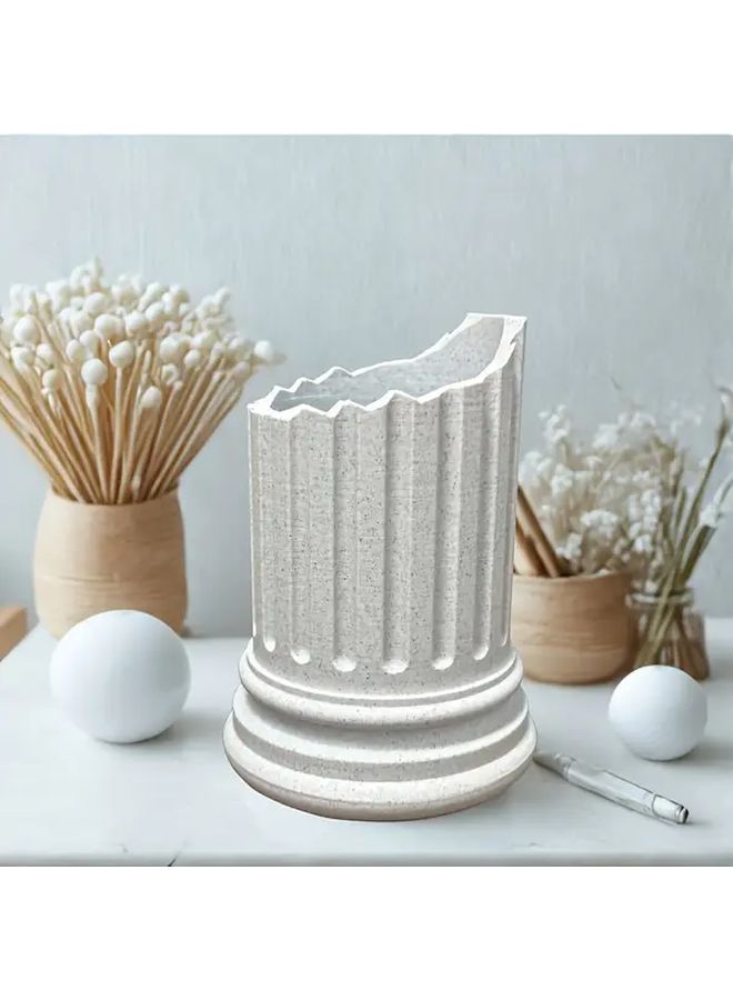 White Roman Column Pen Holder Organizer For Desk Office School Graduation Gift - Image 2