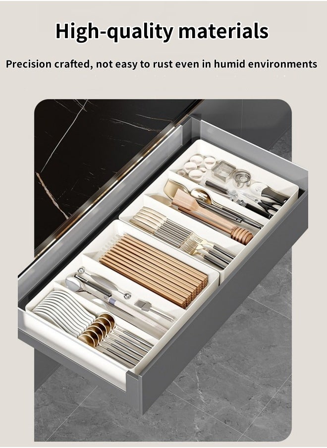 HQ-GAMING - Expandable Silverware Drawer Organizer Adjustable Cutlery Holder for Kitchen BPA-Free Utensil Tray Large Capacity Storage for Spoons, Forks, Knives - Image 1