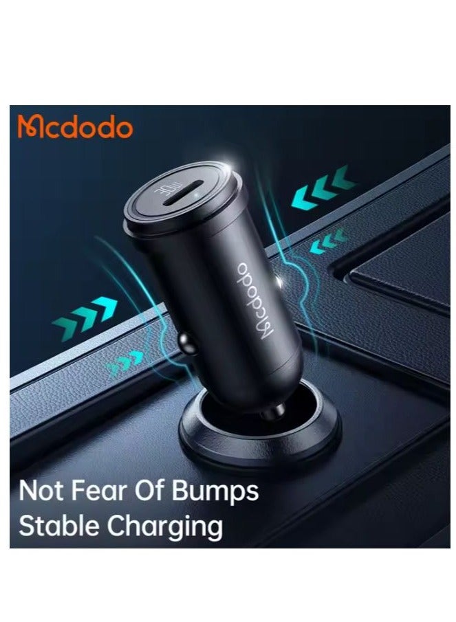 مكدودو CC-7492 - شاحن سيارة سريع PD30W 1 C - مع كابل من النوع C إلى Lightning - أسود - Image 5