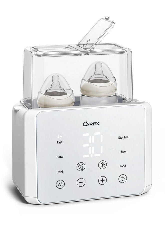 LAREX Double Bottle Warmer 11In1 Fast Baby Bottle Warmer For Breastmilk And Formula With Timer Fits 2 Bottles Accurate Temp Control Milk Warmer With Thaw Sterilizing Keep Warm Heat Food  - Image 1