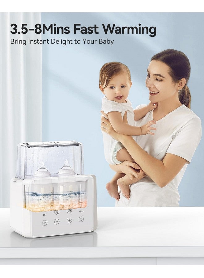 LAREX Double Bottle Warmer 11In1 Fast Baby Bottle Warmer For Breastmilk And Formula With Timer Fits 2 Bottles Accurate Temp Control Milk Warmer With Thaw Sterilizing Keep Warm Heat Food  - Image 3