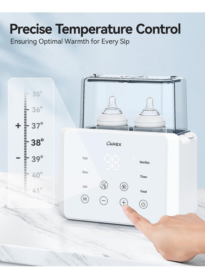 LAREX Double Bottle Warmer 11In1 Fast Baby Bottle Warmer For Breastmilk And Formula With Timer Fits 2 Bottles Accurate Temp Control Milk Warmer With Thaw Sterilizing Keep Warm Heat Food  - Image 4