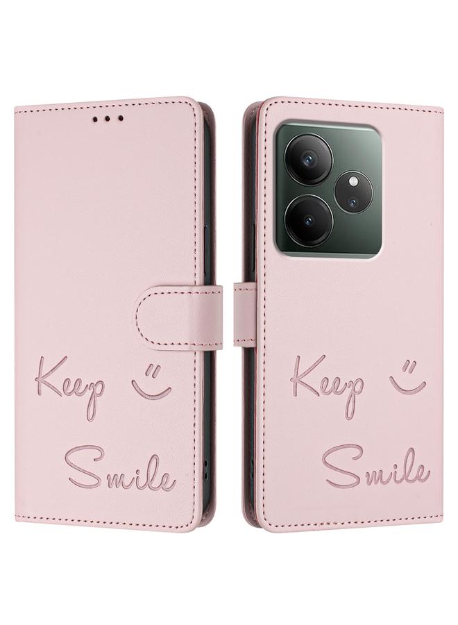S-TOP Case For Realme GT 6 / 6T 5G Global Smile Embossing RFID Leather Phone Case - Image 3