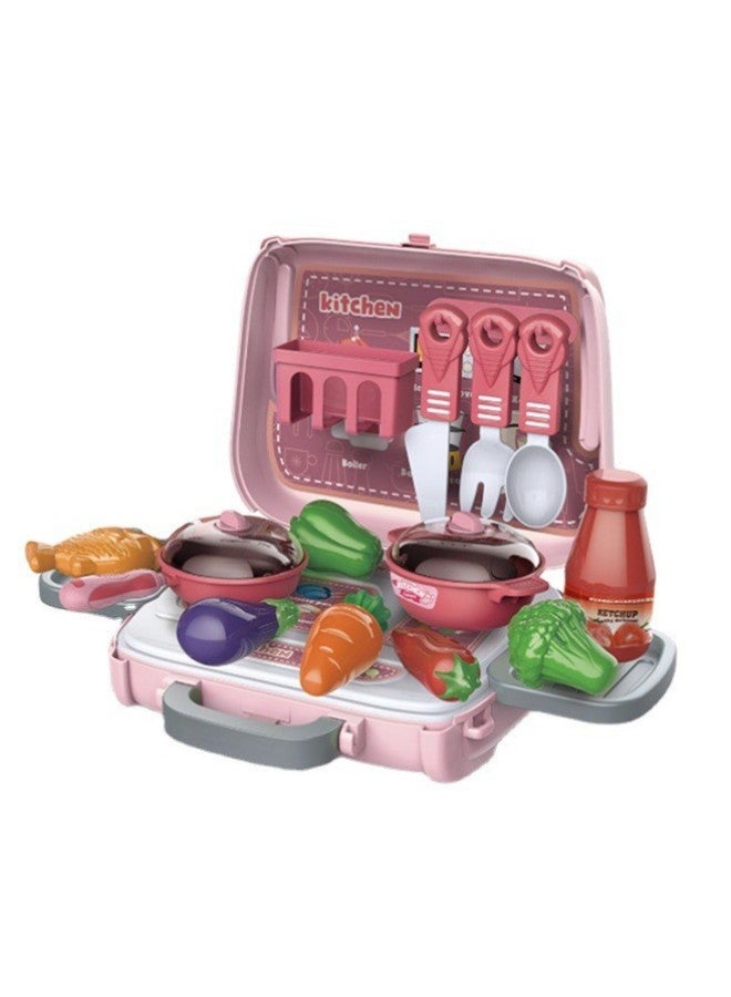 Children's Playhouse Simulation Hamburg Toolbox Cosmetics Handbag Crossbody Bag Boys And Girls Educational Toys-Color:Kitchen Tote  - Image 1