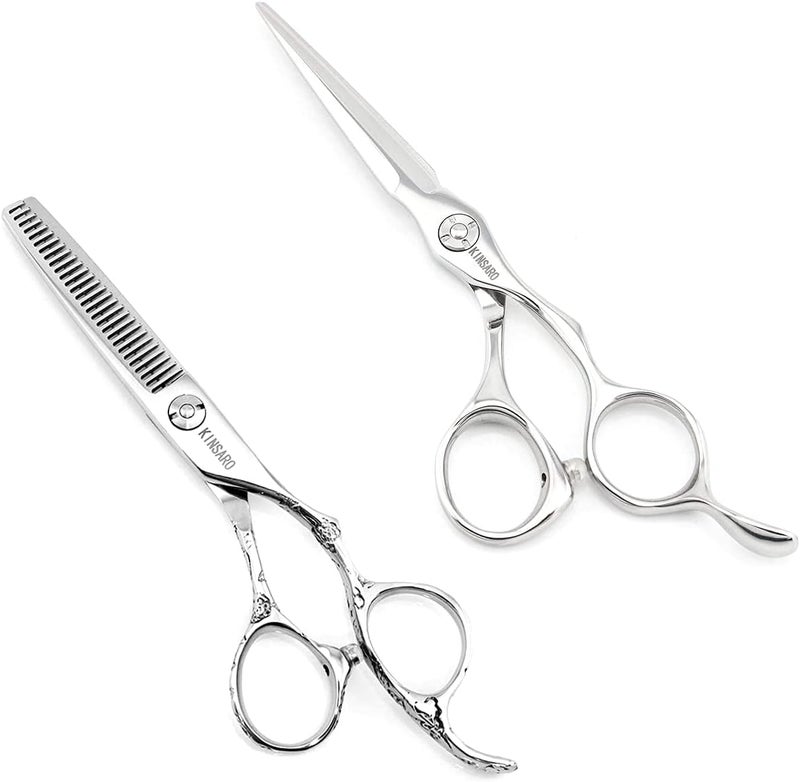 Barber Scissors Set 55 Professional Hair Scissors Set Hair Cutting Shears Haircut Shears Hair Thinning Scissors Kinsaro