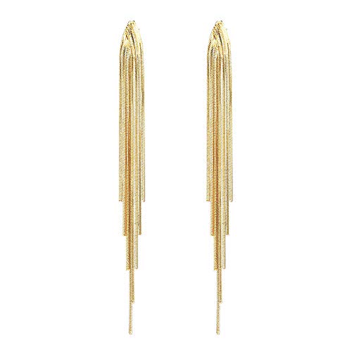 FUTIMELY Long Chain Gold Tassel Earrings for Women Prom Statement Dangle Drop Earrings Elegant Formal Bridesmaid Bride Wedding Gifts - Image 1