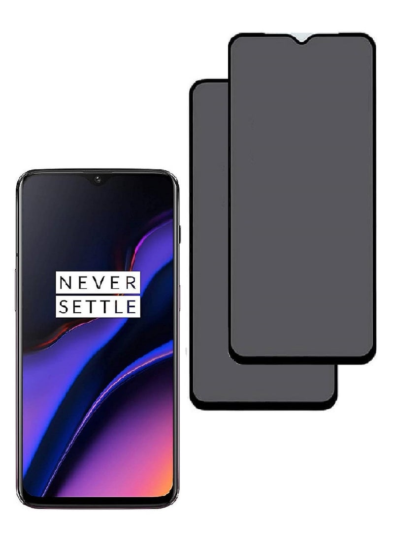 we3 2 Piece Tempered Glass Screen Protector Anti-Spy Privacy Designed For OnePlus 6T Full Glue Edge to Edge Full Screen Coverage And Bubble Free - Image 1