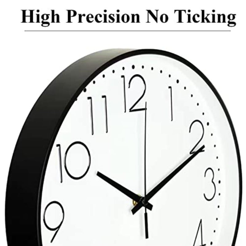 Wall Clock 12-inch Silent Non-Ticking Round Wall Clocks Battery Operated Easy to Read for Living Room Home Office School White - Image 3