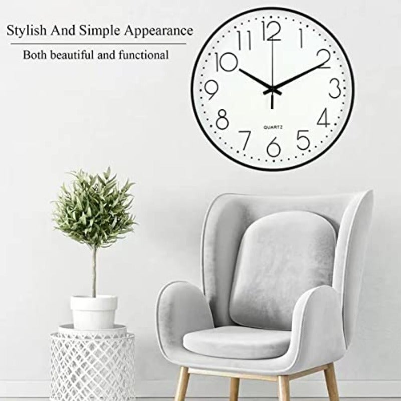 Wall Clock 12-inch Silent Non-Ticking Round Wall Clocks Battery Operated Easy to Read for Living Room Home Office School White - Image 5