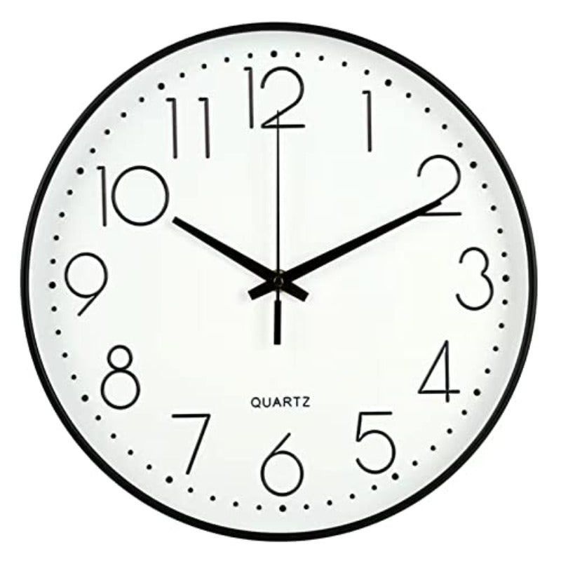 Wall Clock 12-inch Silent Non-Ticking Round Wall Clocks Battery Operated Easy to Read for Living Room Home Office School White - Image 1