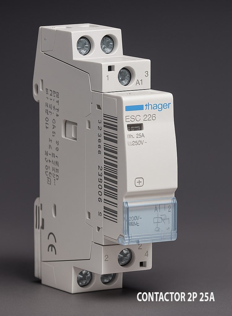 Hager Contactor ESC225 (25A-250V)-Made in EU - Image 2