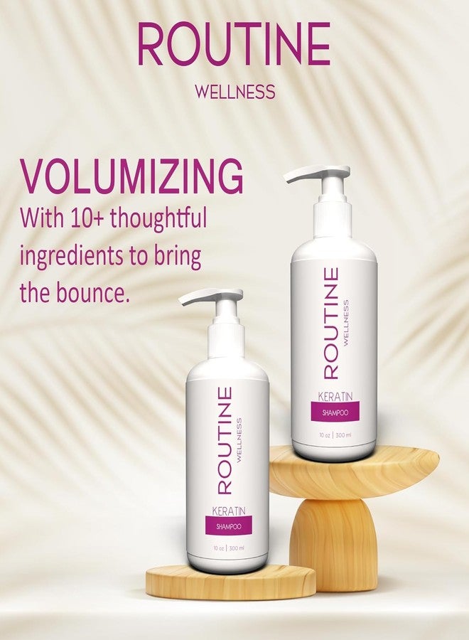 Routine Wellness Premium Keratin Shampoo | Professional Hair Strengthening & Deep Nourishing Cleanser for Dry, Frizzy & Damaged Hair | Smoothening, Repair & Shine Boost Formula | Salon-Inspired Luxury Care for Men & Women - Image 4