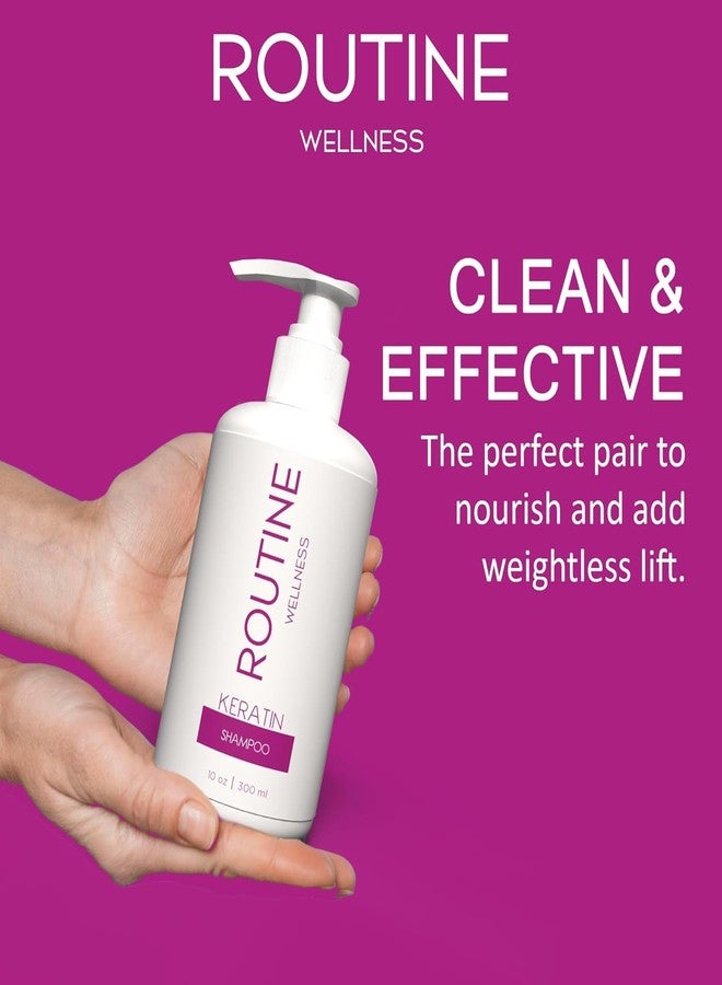 Routine Wellness Premium Keratin Shampoo | Professional Hair Strengthening & Deep Nourishing Cleanser for Dry, Frizzy & Damaged Hair | Smoothening, Repair & Shine Boost Formula | Salon-Inspired Luxury Care for Men & Women - Image 3