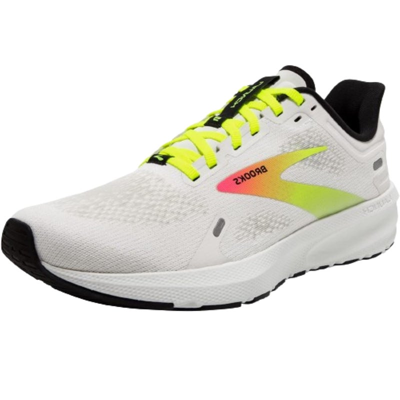 Brooks Women’s Launch 9 Neutral Running Shoe - White/Pink/Nightlife - 8.5 - Image 1