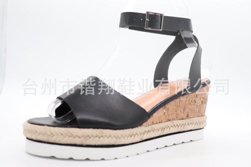 2020 Summer Casual New Korean Style Platform Heel Fish Mouth Shoes High Heel Wedge Sandals Sandals Trendyy Export Large Size - Image 5