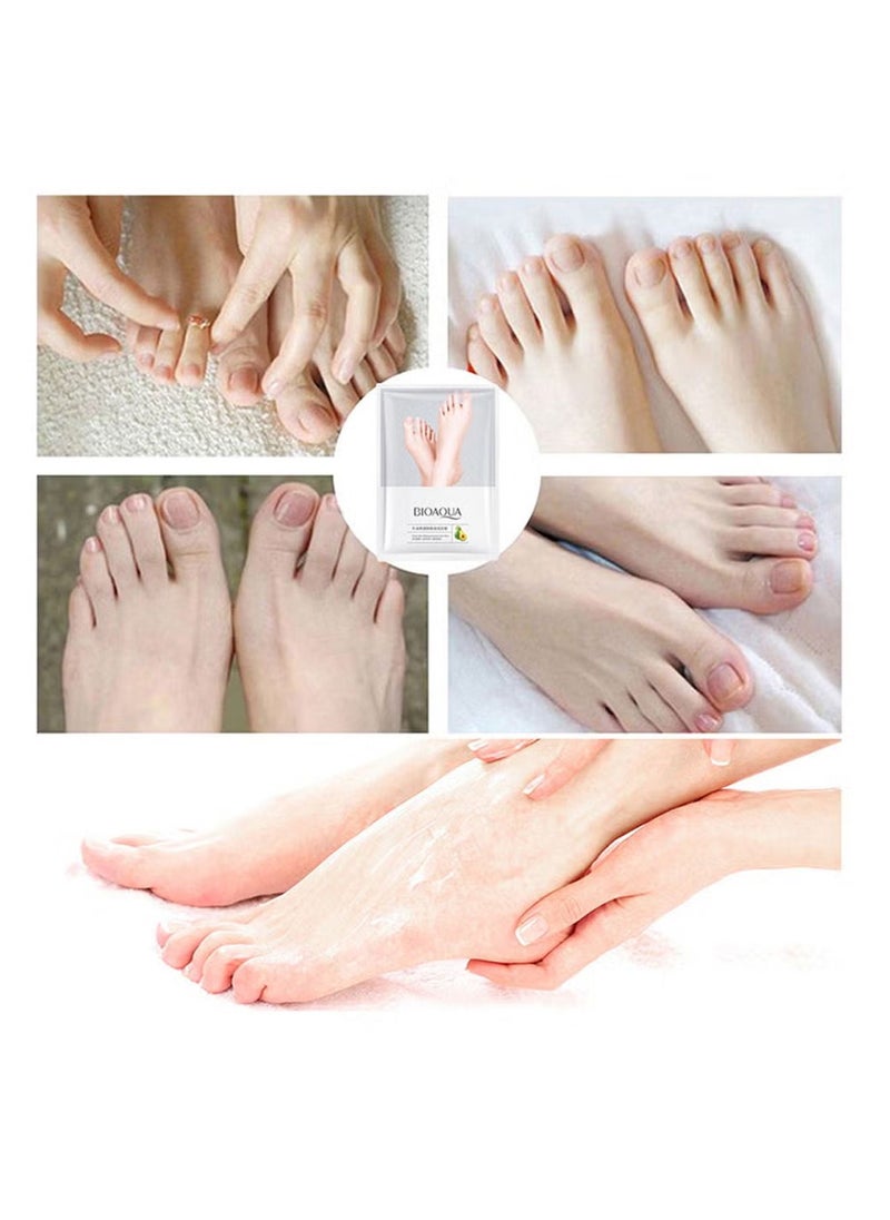 5 Pairs Avocado Moisturizing Foot Mask Mildly Nourish Soothes Exfoliating Repairing Foot Mask Foot Care Repair Dry Cracked Feet Peeling Away Dead Skin