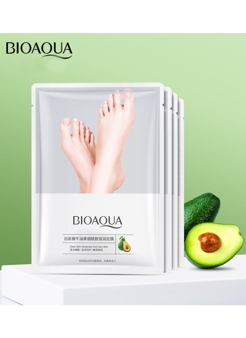 5 Pairs Avocado Moisturizing Foot Mask Mildly Nourish Soothes Exfoliating Repairing Foot Mask Foot Care Repair Dry Cracked Feet Peeling Away Dead Skin