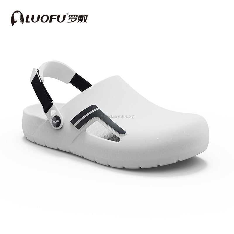 Luo Fu Luofu Hole Shoes Men'S Summer Lightweight Non-Slip Breathable Baotou Outdoor Fashion Simple Couple Sandals - Image 5