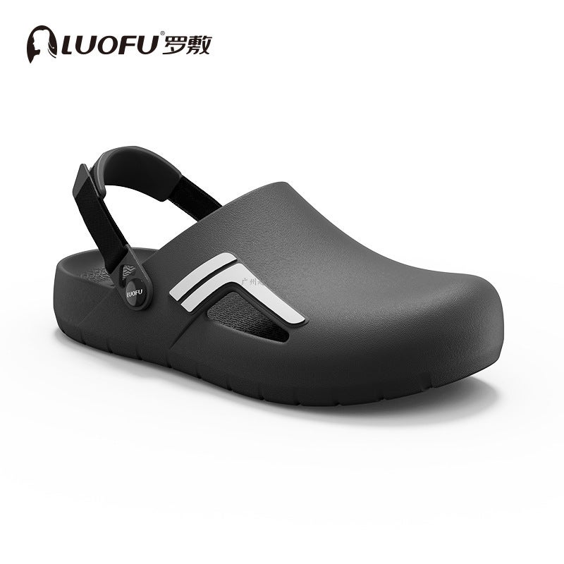 Luo Fu Luofu Hole Shoes Men'S Summer Lightweight Non-Slip Breathable Baotou Outdoor Fashion Simple Couple Sandals - Image 1