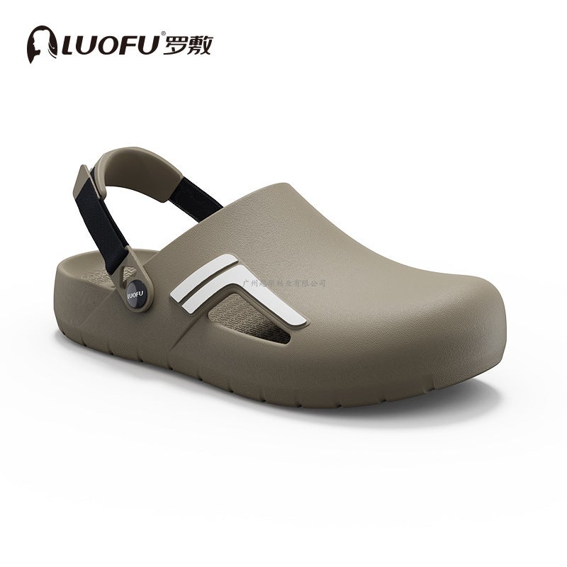 Luo Fu Luofu Hole Shoes Men'S Summer Lightweight Non-Slip Breathable Baotou Outdoor Fashion Simple Couple Sandals - Image 4