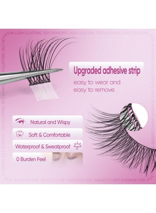 Hesive Eyelashes Pre-Glued Lash Clusters Natural Eyelash Clusters Self Adhesive Lashes 3D Wispy Diy Lash Extension C Curl No Glue 120Pcs Individual Lashes With Tweezers By Zenotti - pzsku/Z5D4989140D5609F72E13Z/45/_/1734437936/5eb1ea62-7dec-4d61-bd63-c9c6085eb0ec