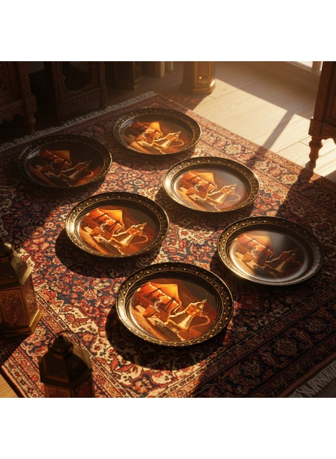 6-Piece Ramadan Serving Plate and Coaster Set - Image 3