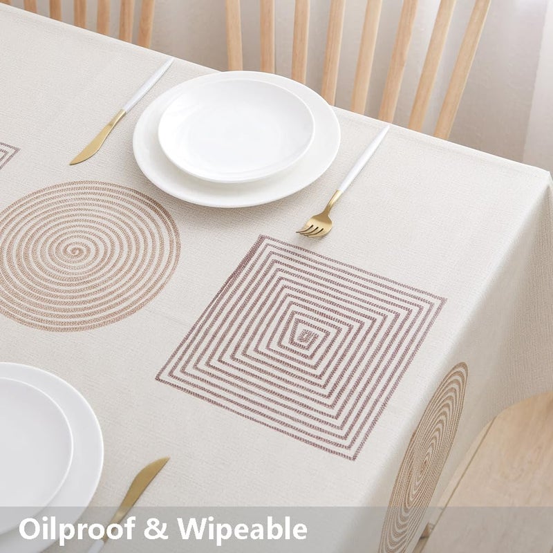 TruDelve Heavy Duty Vinyl Table Cloth Plastic Table Cloth for Kitchen Dining Table Wipeable PVC Waterproof Tablecloth for Rectangle Table(54"x72",Geometry) - Image 5