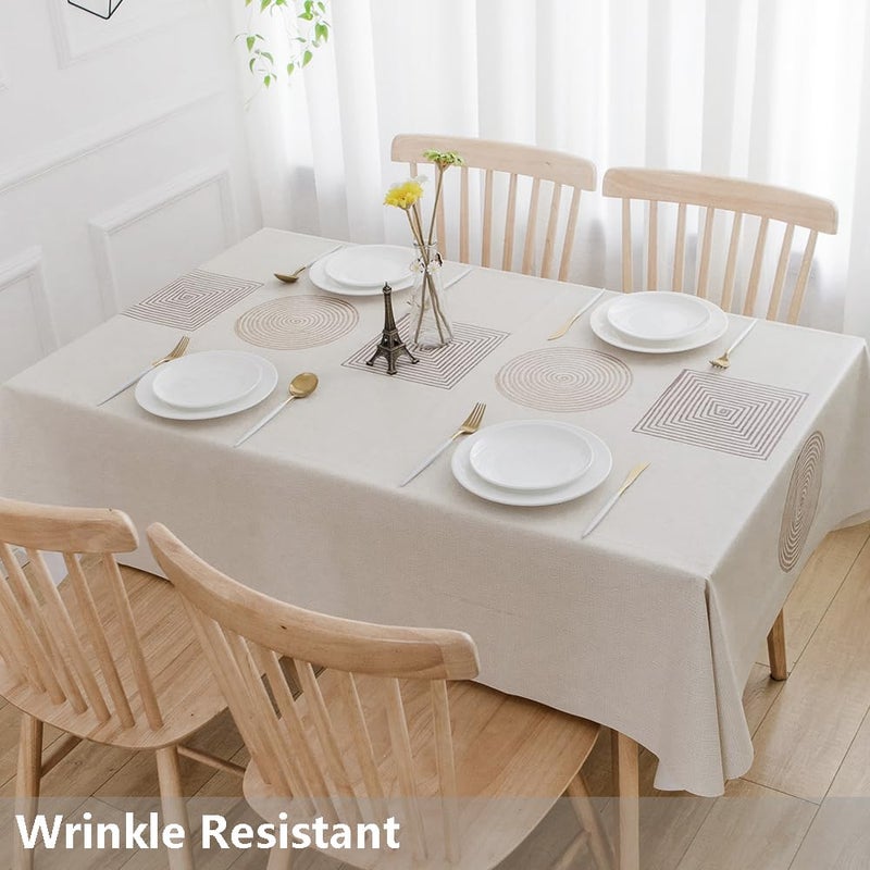 TruDelve Heavy Duty Vinyl Table Cloth Plastic Table Cloth for Kitchen Dining Table Wipeable PVC Waterproof Tablecloth for Rectangle Table(54"x72",Geometry) - Image 3