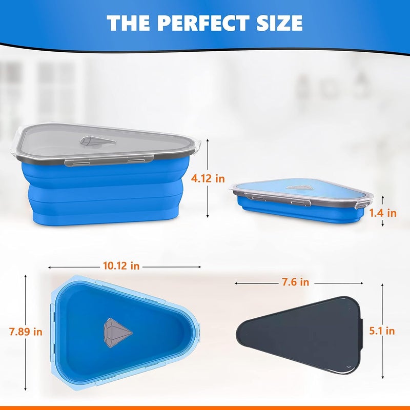 TORIOX TORIOX Pizza Storage Container Bundle includes a Microwaveable NonToxic BPAFree Expandable Pizza Container with 5 Serving Trays Blue - Image 5
