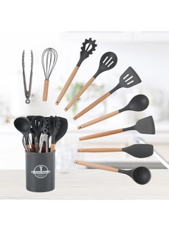 Danube Essential 10 Piece Kitchen Utensils Set Silicon Beech Wood PP Kitchen Utensil Kit Essential Cooking Utensil Set For Home Kitchen & Dining Room L12.5xW12.5xH33cm Grey - pzsku/Z5D499B2214E0A1080BA7Z/45/_/1698931689/44fab014-df14-4331-9172-437f2fec71ca