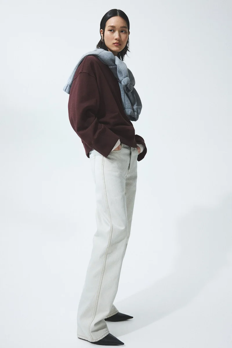 اتش اند ام سويت شيرت قطني بقصة واسعة