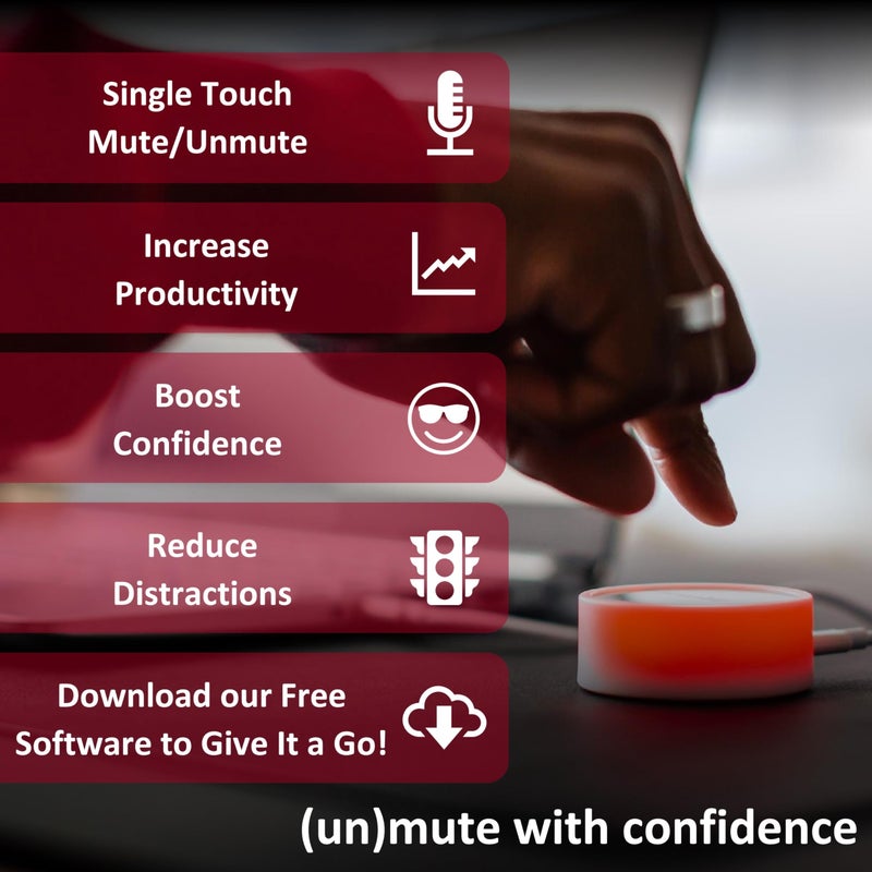 MuteMe - Illuminated Physical Mute Button for Zoom, Teams, WebEx & More (As Seen on Shark Tank)! Mac/PC Compatible. USB Cord & Adapter Included. Free Software Download Required. - Image 3