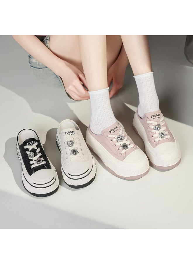 St&Sat Cm Platform】new Thick-soled Slip-on Mules For Women, Casual Platform Sandals, Outdoor Wear Women's Shoes - Image 5
